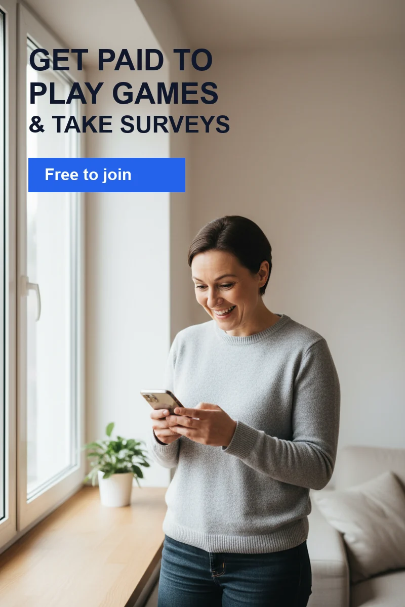 Get paid to play games and take surveys — free to join