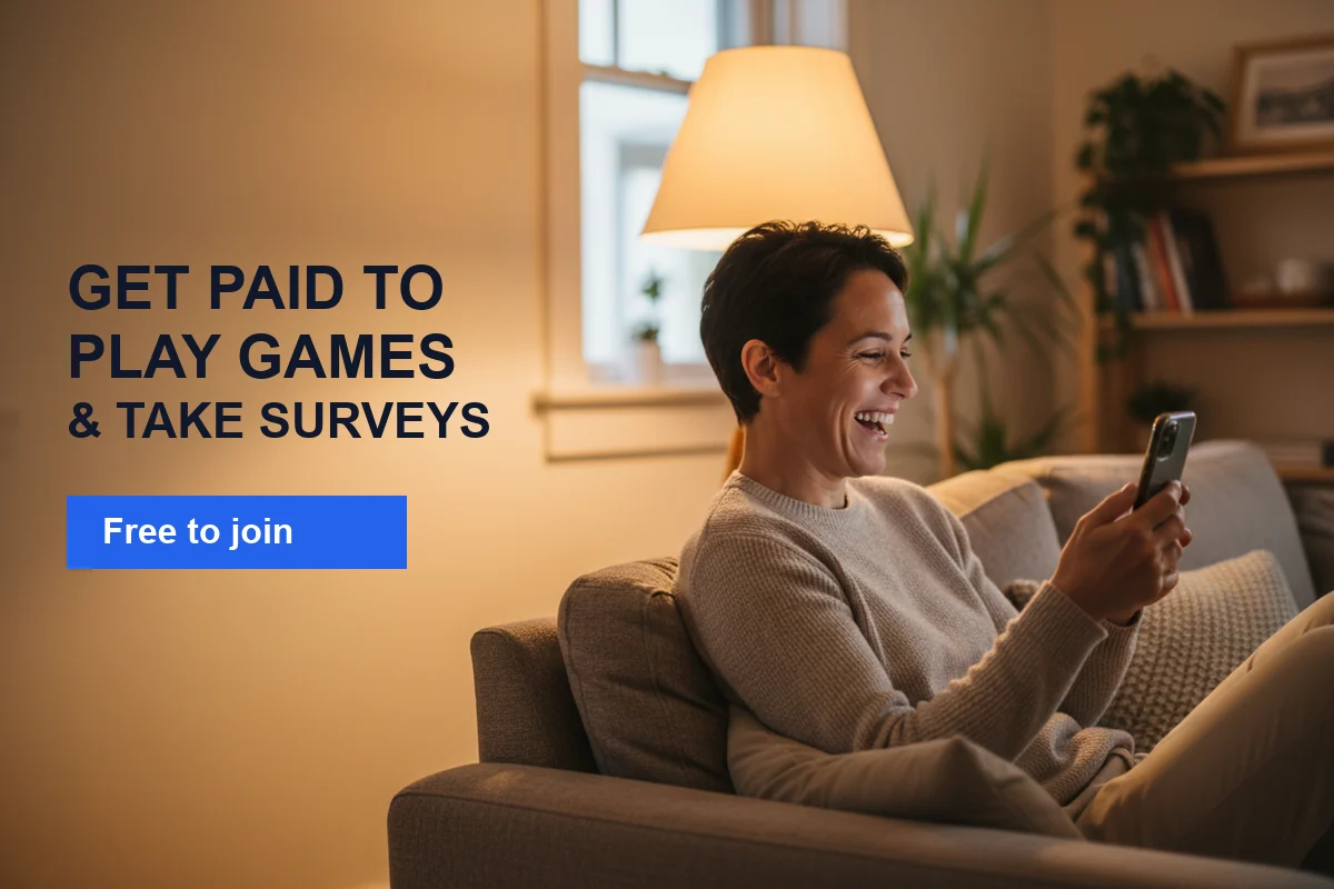 Get paid to play games and take surveys — free to join