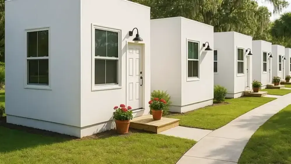 Row of homes representing home insurance