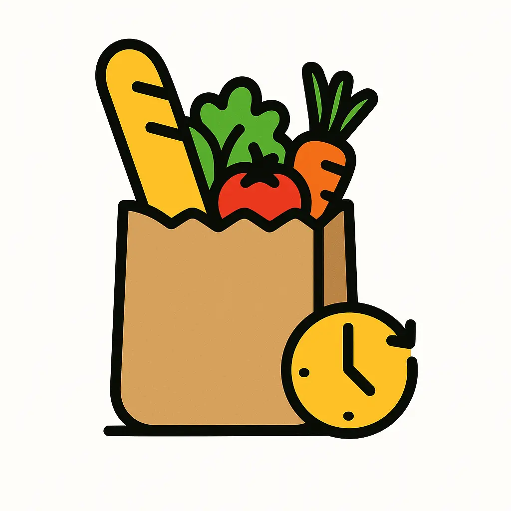 Grocery bag with fresh produce representing grocery delivery