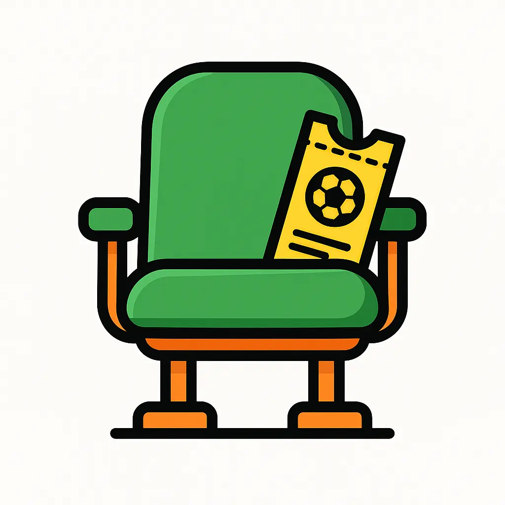 Stadium seat with a ticket stub representing sports tickets