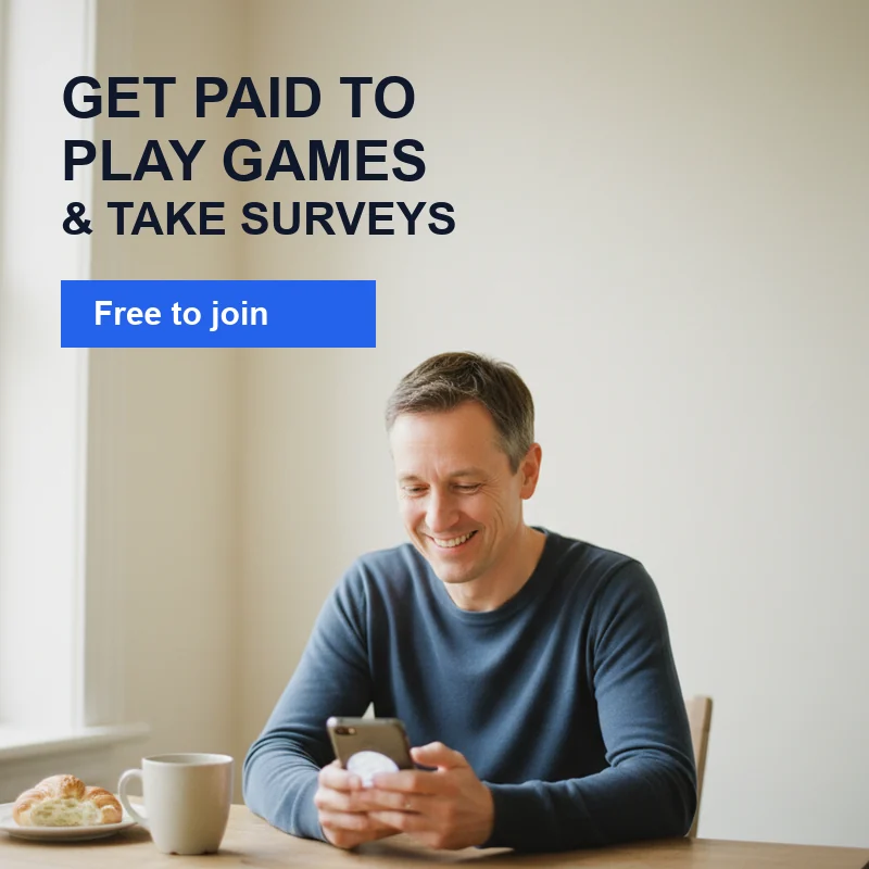 Get paid to play games and take surveys — free to join